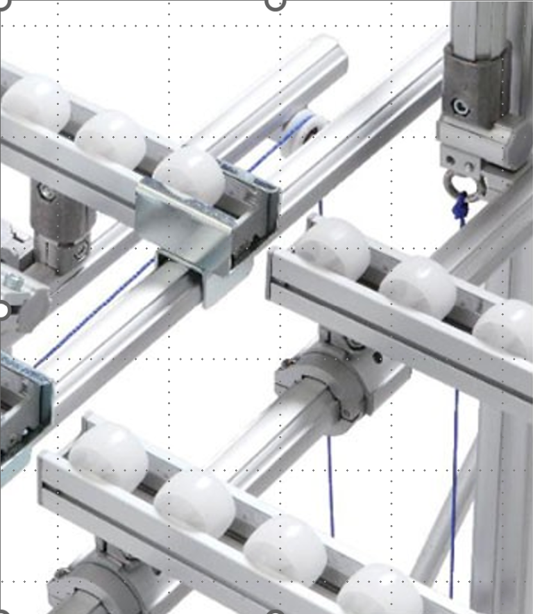 Dispositivo de Low Cost Automation com perfis de alumínio e atuador elétrico compacto